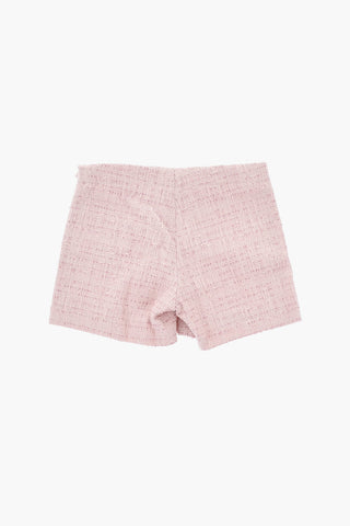 Solid-Color Tweed Skirt-Trousers with Gold Medusa Detail