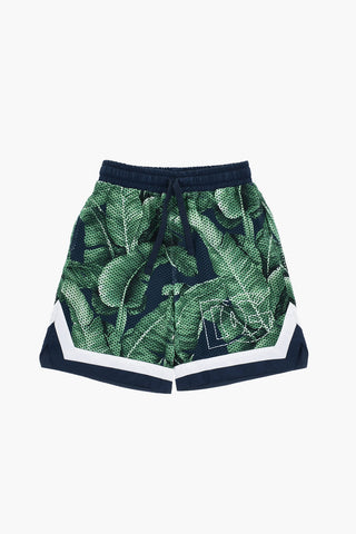 Shorts BANANO in Tessuto Traforato a Fantasia Vegetale