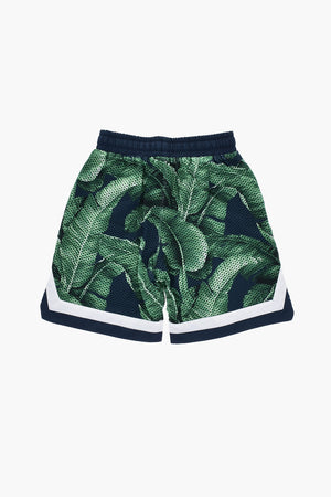 Shorts BANANO in Tessuto Traforato a Fantasia Vegetale