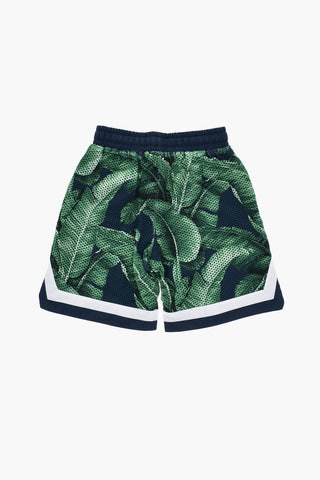 Shorts BANANO in Tessuto Traforato a Fantasia Vegetale