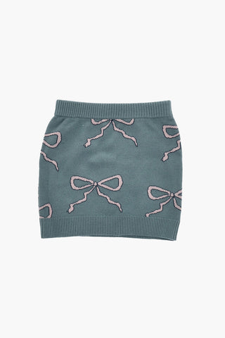 Knit Skirt with Bow Details