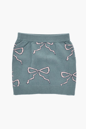 Knit Skirt with Bow Details