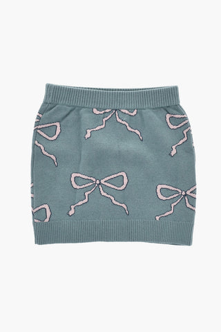 Knit Skirt with Bow Details