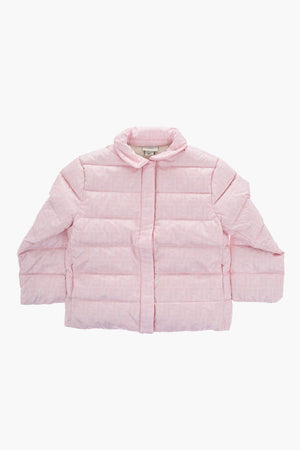 Einfarbige Daunenjacke mit Allover-Monogramm
