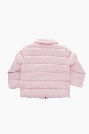 Einfarbige Daunenjacke mit Allover-Monogramm