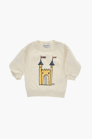 Cotton Crewneck Sweatshirt With Front Print