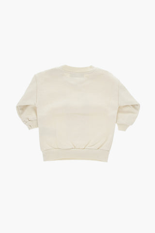 Cotton Crewneck Sweatshirt With Front Print