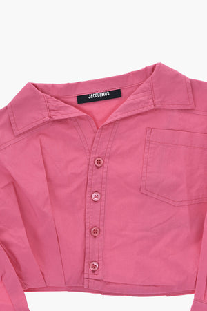 Cropped-Bluse Mit Brusttasche
