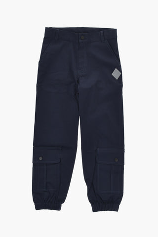 Pantaloni Cargo in Cotone Stretch con Passanti