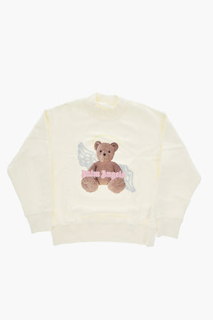 Sweatshirt mit Rundhalsausschnitt aus angerauter Baumwolle mit Teddy-Bär-Frontprint