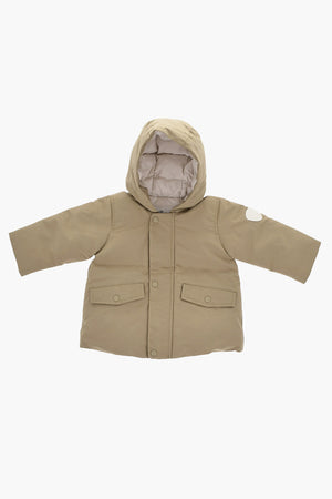 Solid-Color Down Jacket With Hood