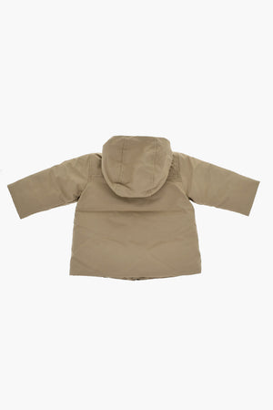 Solid-Color Down Jacket With Hood