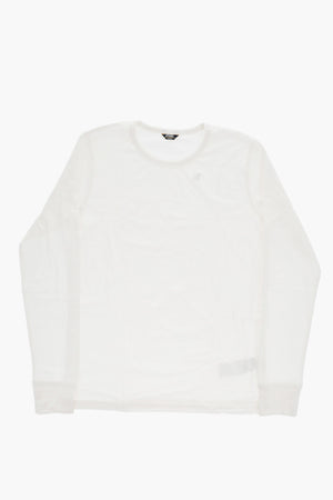 Long-Sleeve Cotton Crewneck T-Shirt With Tone-On-Tone Logo