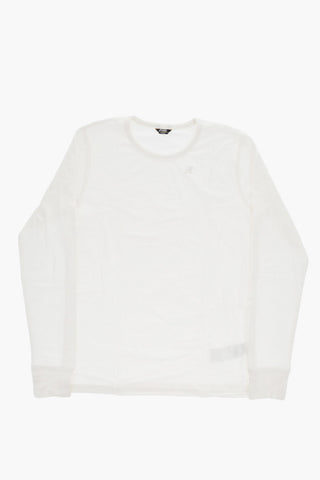 Long-Sleeve Cotton Crewneck T-Shirt With Tone-On-Tone Logo