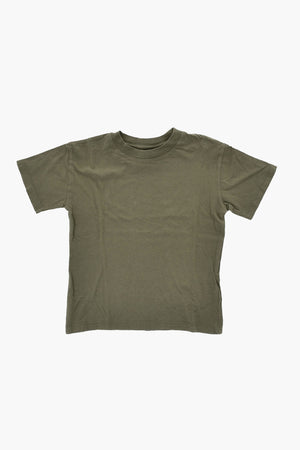 Uni-Rundhals-T-Shirt aus Baumwolle