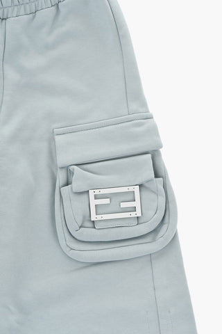 Brushed Cotton Cargo Joggers With Flared Leg