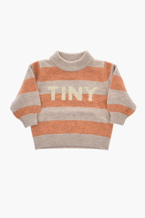 Two-Tone Striped Crewneck Sweater