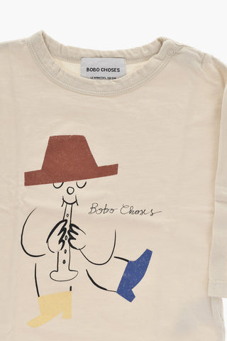 Crewneck Cotton T-Shirt MAGIC FLUTE PLAYER With Front Print