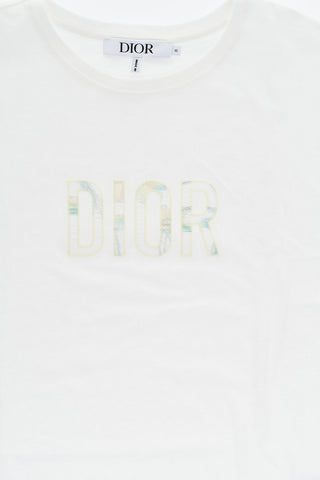 T-shirt Girocollo in Cotone con Ricamo Logo