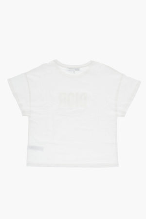 T-Shirt mit Rundhalsausschnitt aus Baumwolle mit Logostickerei
