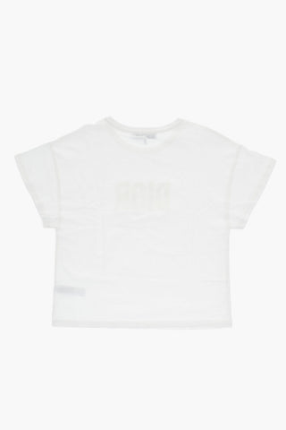 T-shirt Girocollo in Cotone con Ricamo Logo