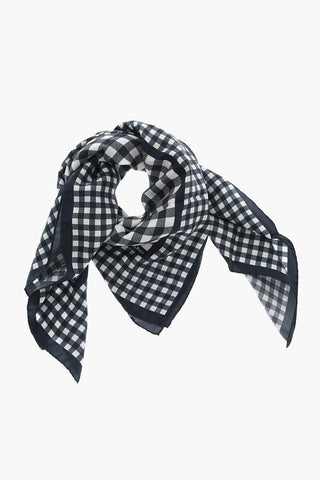 Silk Gingham Scarf
