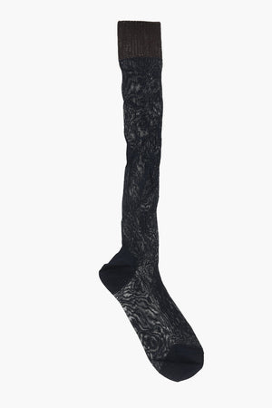 Long Viscose Socks With Contrast Trim