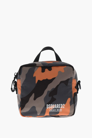 Nylon Crossbody Bag with Camouflage Print