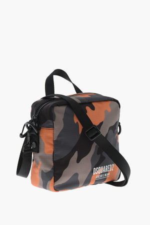 Nylon Crossbody Bag with Camouflage Print