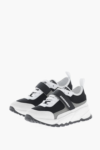 Low-Top-Sneaker aus Leder und Textil