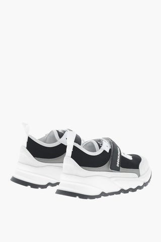 Low-Top-Sneaker aus Leder und Textil