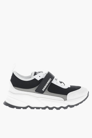 Low-Top-Sneaker aus Leder und Textil