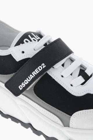 Low-Top-Sneaker aus Leder und Textil