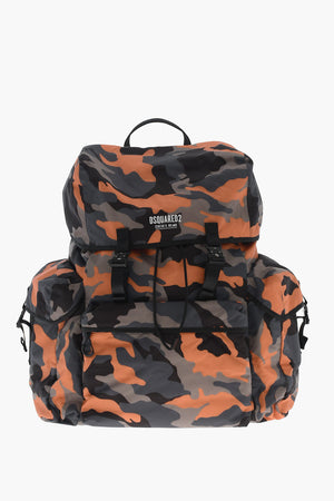 Maxi-Rucksack aus Nylon mit Camouflage-Print