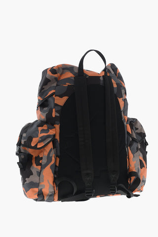 Maxi-Rucksack aus Nylon mit Camouflage-Print