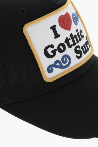 코튼 가버딘 베이스볼 캡 I LOVE GOTHIC SURF 자수 패치