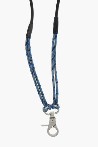 Rope Necklace with Carabiner and Leather Trims