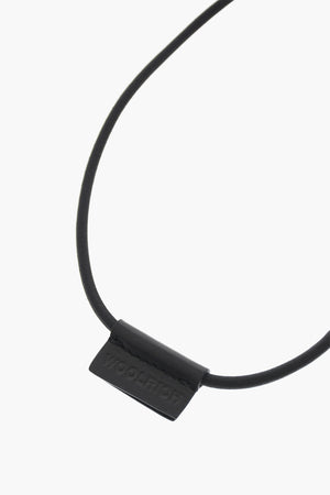 Rope Necklace with Carabiner and Leather Trims