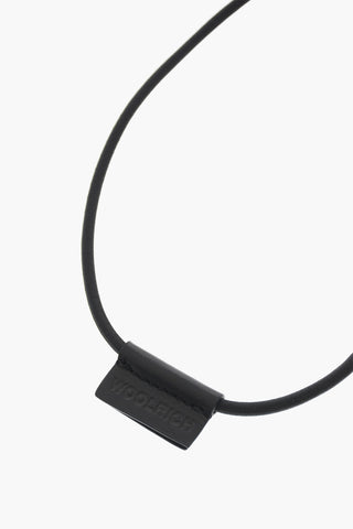 Rope Necklace with Carabiner and Leather Trims