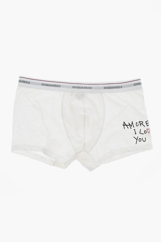 Boxershorts aus Stretch-Baumwolle mit Kontrastprint
