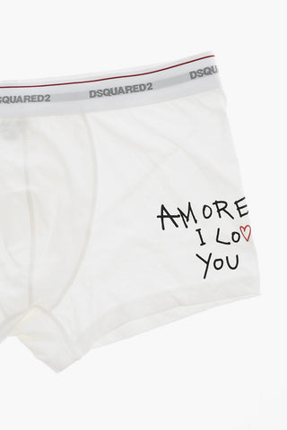 Boxershorts aus Stretch-Baumwolle mit Kontrastprint
