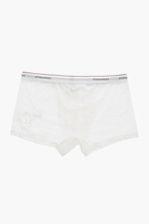 Boxer in Cotone Stretch con Stampa a Contrasto