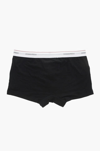 Boxer in Cotone Stretch con Stampa a Contrasto