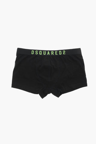 Boxer in Tinta Unita con Logo Fluo