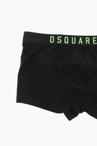 Boxer in Tinta Unita con Logo Fluo