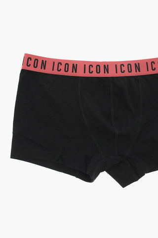 ICON Boxer in Cotone Stretch con Banda Elastica a Contrasto