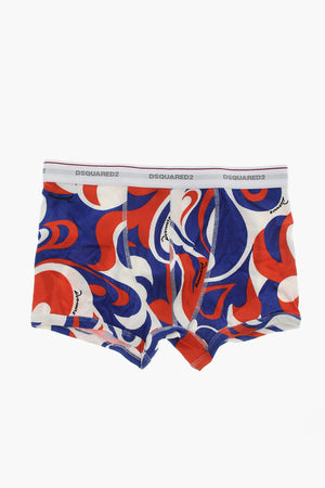 Gerippter Boxer aus Stretch-Baumwolle mit Muster