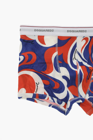 Gerippter Boxer aus Stretch-Baumwolle mit Muster