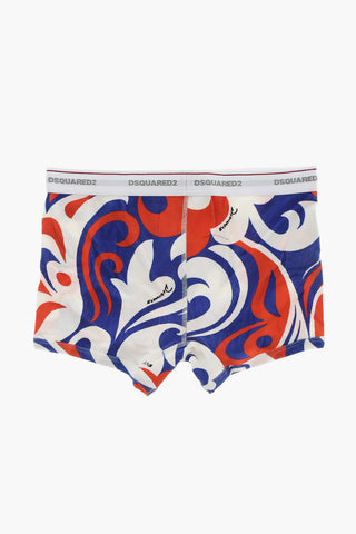 Gerippter Boxer aus Stretch-Baumwolle mit Muster