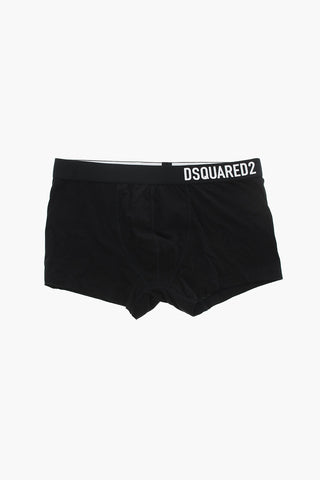 Einfarbige Boxershorts mit kontrastierendem Logo